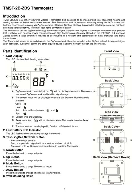The <b>thermostat</b> is equipped with a 2nd output to control an auxiliary heating system. . Zigbee thermostat manual